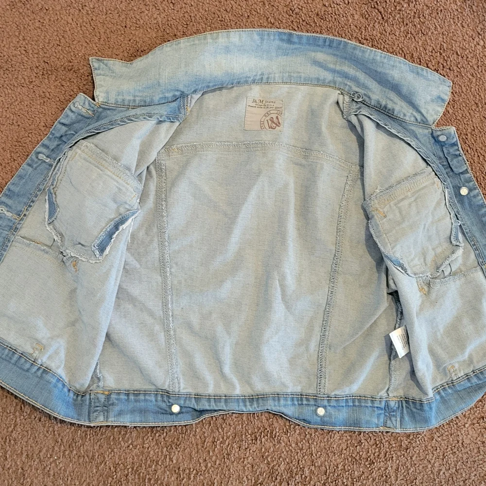 l&M Jeans Light Blue Washed Denim Vest Size M Y2K - Picture 2 of 7